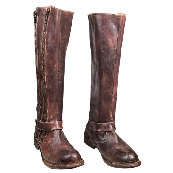 Bed Stu Women’s Tango Brown Distressed Size Zip Riding Boot Size US 7.5 - Picture 5 of 12